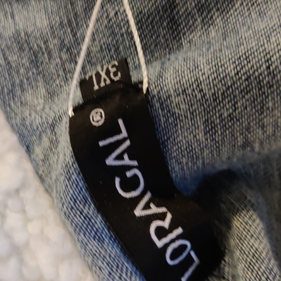 Loragal Women's Mixed Patchwork and Denim Aztec Print Coat NWT Size 3XL - Picture 8 of 12